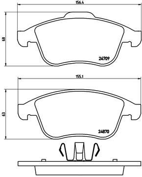 BREMBO Bremsbelagsatz, Scheibenbremse (P 68 045)