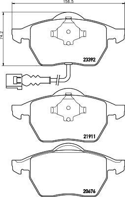 HELLA Bremsbelagsatz, Scheibenbremse (8DB 355 008-471)