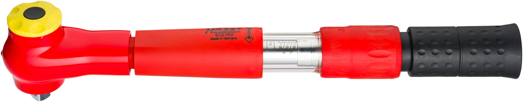 HAZET Drehmoment-Schlüssel ∙ schutzisoliert 5109KV ∙ Nm min-max: 5 – 25 Nm ∙ Toleranz: 4% ∙ Vierkant 10 mm (3/8 Zoll)