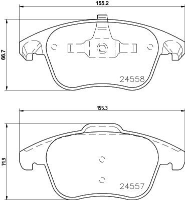 HELLA Bremsbelagsatz, Scheibenbremse (8DB 355 015-561)