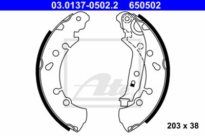 ATE Bremsbackensatz (03.0137-0502.2) Thumbnail