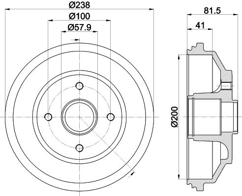 HELLA Bremstrommel (8DT 355 302-931)