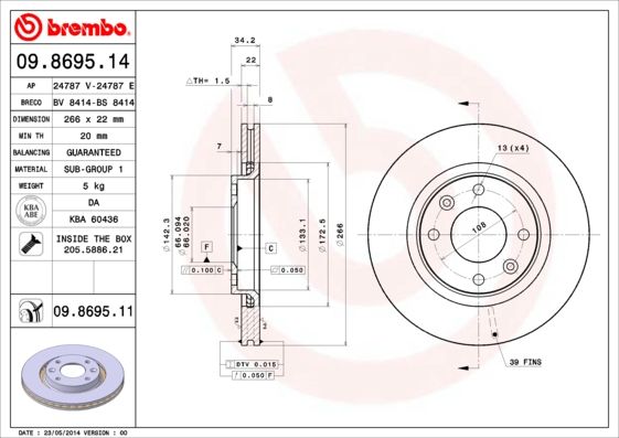 BREMBO Bremsscheibe (09.8695.11)
