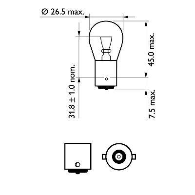 PHILIPS Glühlampe, Blinkleuchte (12498VPB2)
