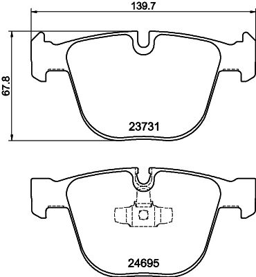 HELLA Bremsbelagsatz, Scheibenbremse (8DB 355 014-141) HELLA Bremsbelagsatz, Scheibenbremse (8DB 355 014-141)