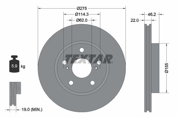TEXTAR Bremsscheibe (92163803)