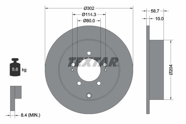 TEXTAR Bremsscheibe (92167003)