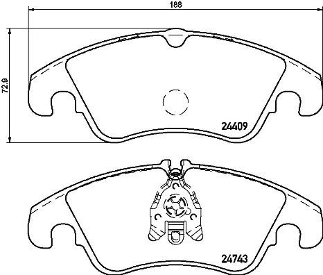 BREMBO Bremsbelagsatz, Scheibenbremse (P 24 161)