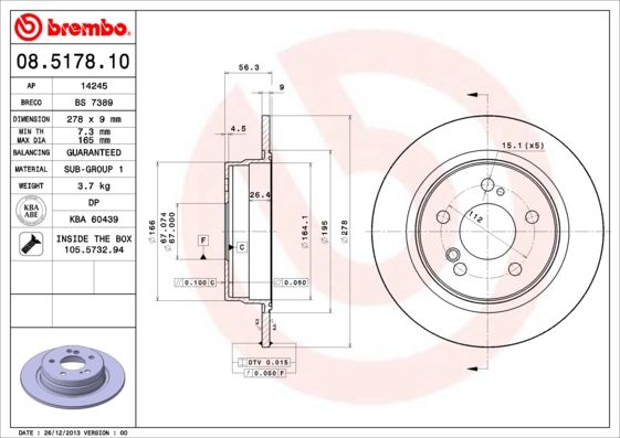 BREMBO Bremsscheibe (08.5178.10)