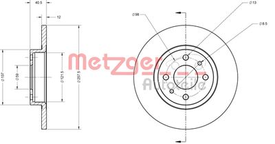 METZGER Bremsscheibe (6110124)