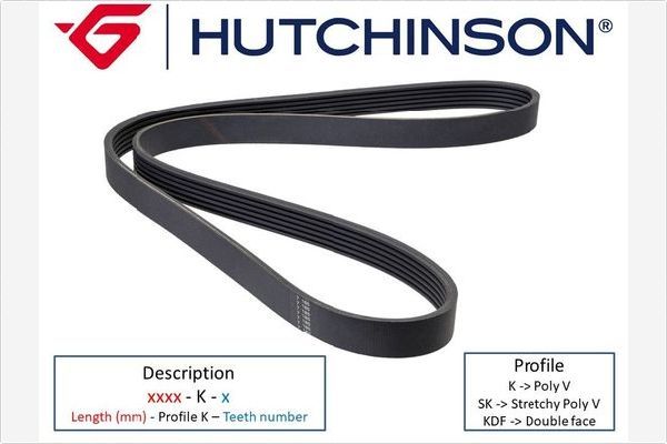 HUTCHINSON Keilrippenriemen (1050 K 6)