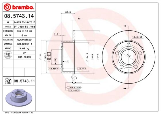 BREMBO Bremsscheibe (08.5743.11)