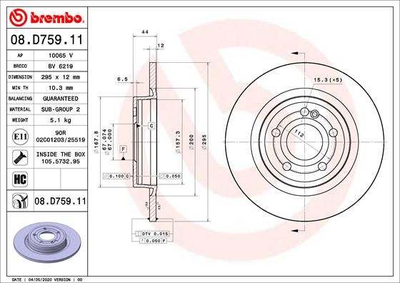 BREMBO Bremsscheibe (08.D759.11) Thumbnail