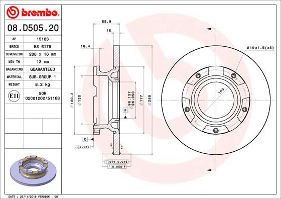 BREMBO Bremsscheibe (08.D505.20)