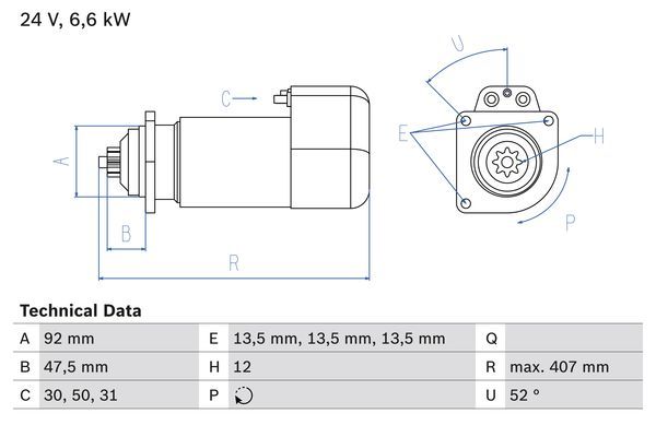 BOSCH Starter (0 986 018 090)