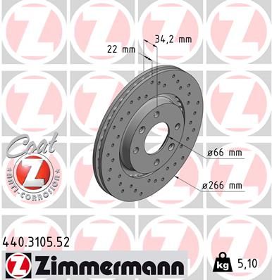 ZIMMERMANN Bremsscheibe (440.3105.52)