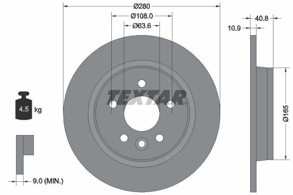 TEXTAR Bremsscheibe (92255603)