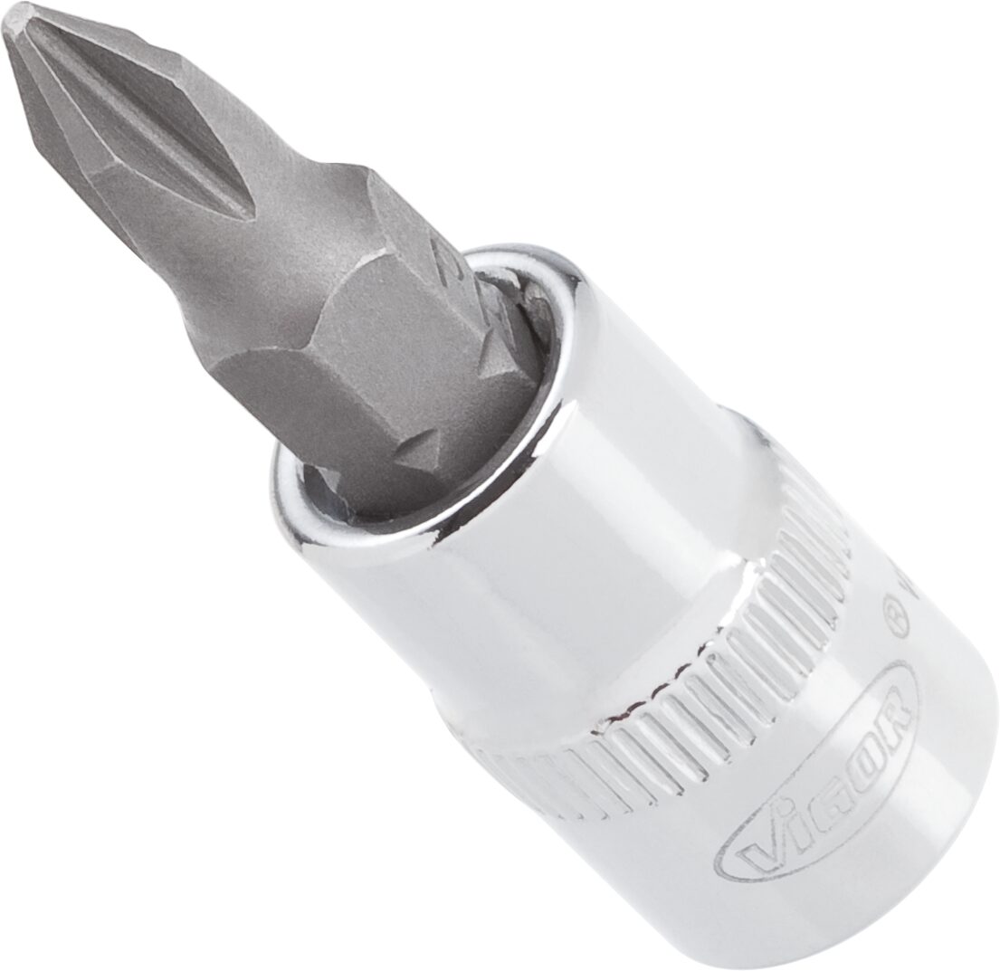 VIGOR Schraubendreher-Einsatz ∙ V2437N ∙ Vierkant6,3 mm (1/4 Zoll) ∙ Kreuzschlitz Profil PH ∙ PH2