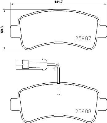 BREMBO Bremsbelagsatz, Scheibenbremse (P 61 130)