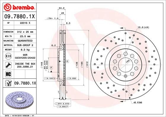 BREMBO Bremsscheibe (09.7880.1X)