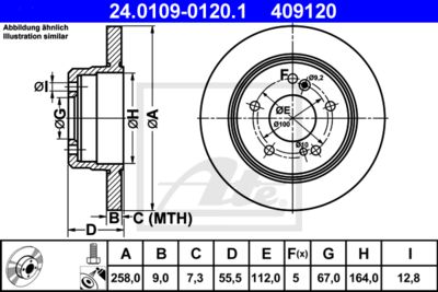 ATE Bremsscheibe (24.0109-0120.1) Thumbnail