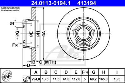 ATE Bremsscheibe (24.0113-0194.1) Thumbnail