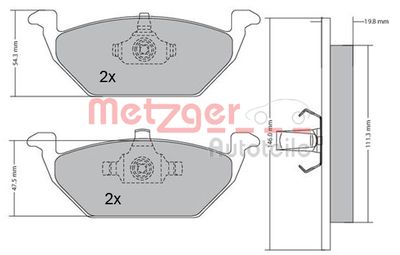 METZGER Bremsbelagsatz, Scheibenbremse (1170027) 4250032667177 1170027