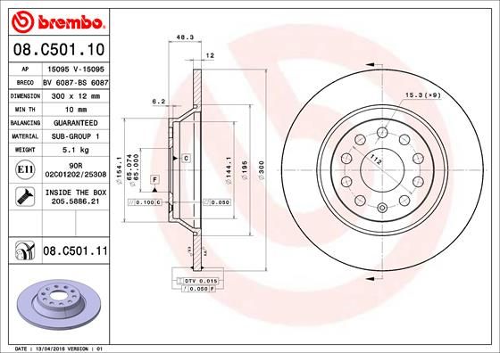 BREMBO Bremsscheibe (08.C501.11)