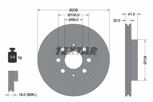 TEXTAR Bremsscheibe (92133403)