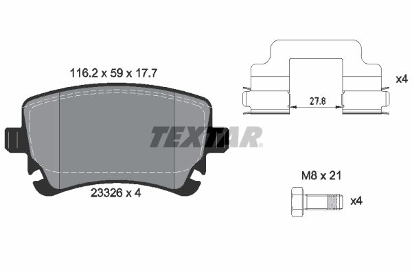 TEXTAR Bremsbelagsatz, Scheibenbremse (2332681)