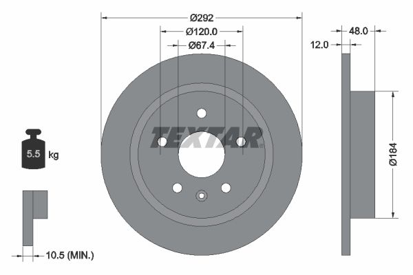TEXTAR Bremsscheibe (92222903)