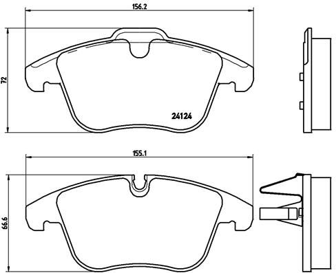 BREMBO Bremsbelagsatz, Scheibenbremse (P 36 022)