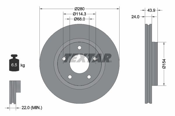 TEXTAR Bremsscheibe (92232203) 4019722431647 92232203