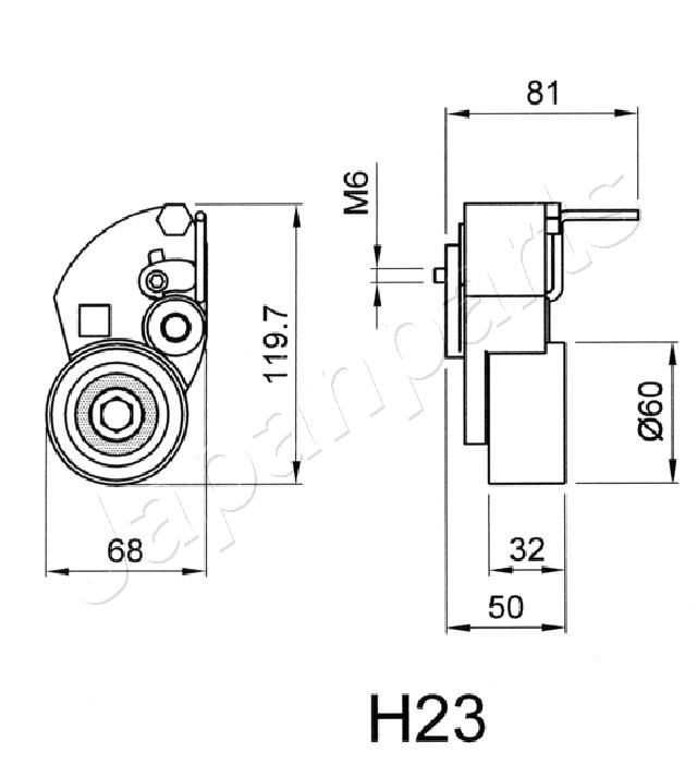 JAPANPARTS Riemenspanner, Zahnriemen (BE-H23) JAPANPARTS Riemenspanner, Zahnriemen (BE-H23)