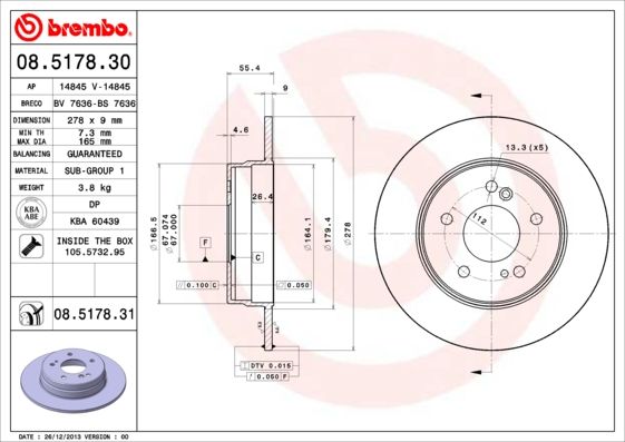 BREMBO Bremsscheibe (08.5178.31)