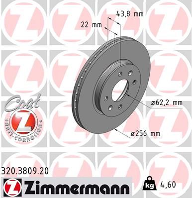 ZIMMERMANN Bremsscheibe (320.3809.20)