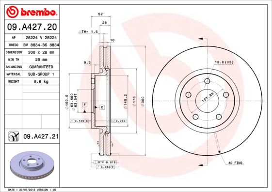 BREMBO Bremsscheibe (09.A427.21)