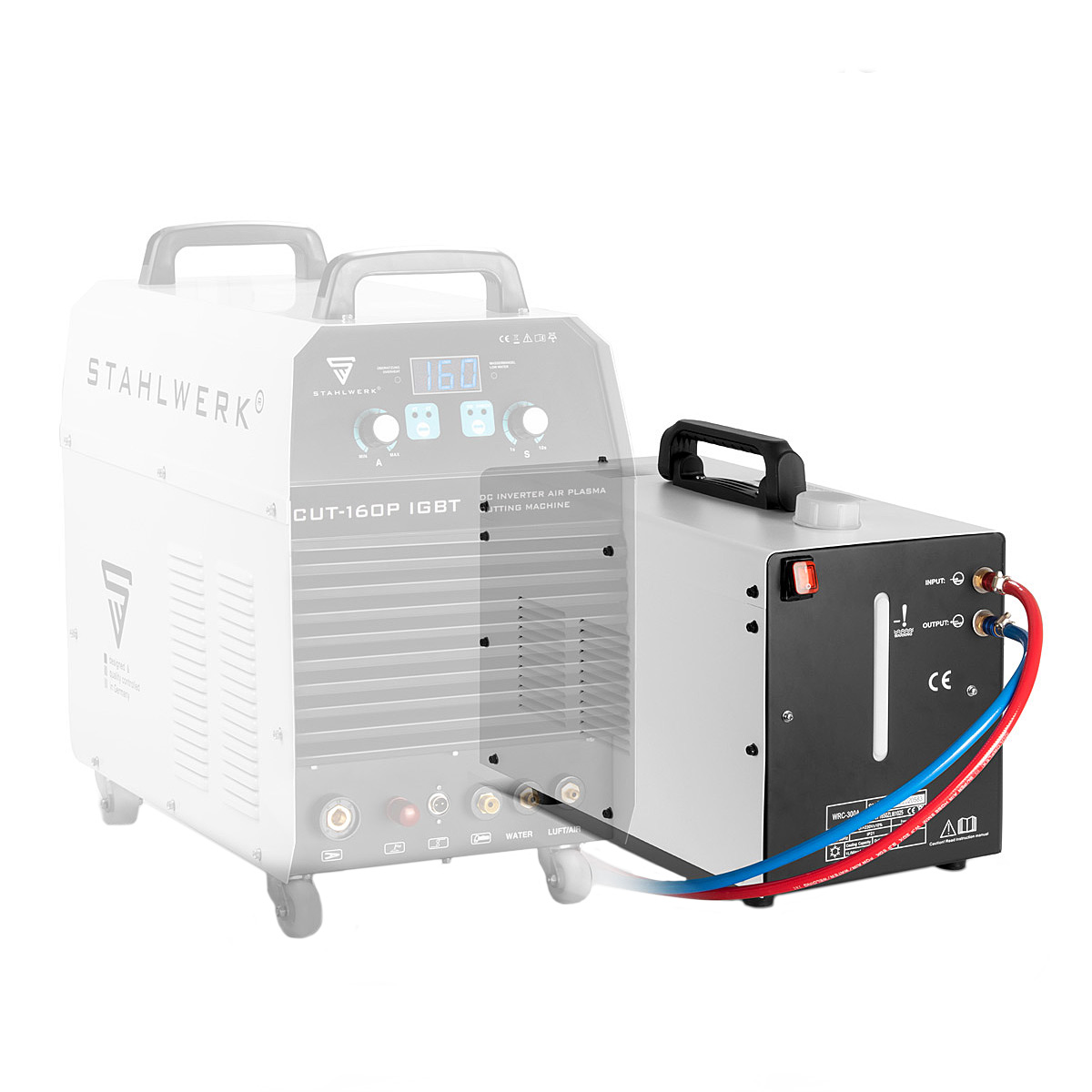 STAHLWERK Wassergekühlter MIG MAG Schweißbrenner AK501D | MB501D bis 500 A mit 3 m Schutzgas-Schlauchpaket und Eurozentralanschluss inklusive Wasserkühler mit 370 W und 6 L Tank
