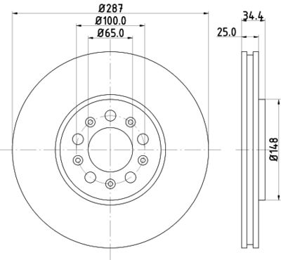 HELLA Bremsscheibe (8DD 355 127-581) 4082300659375 8DD 355 127-581