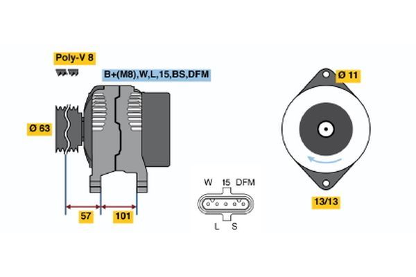 BOSCH Generator (0 124 555 009) BOSCH Generator (0 124 555 009)