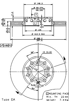 BREMBO Bremsscheibe (09.5745.21)