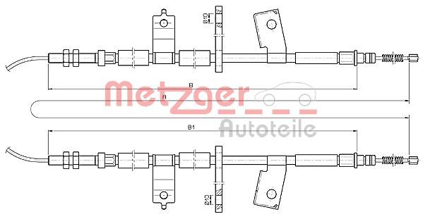 METZGER Seilzug, Feststellbremse (17.3513)