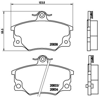 BREMBO Bremsbelagsatz, Scheibenbremse (P 23 017)