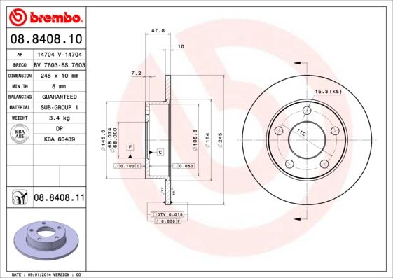 BREMBO Bremsscheibe (08.8408.11)