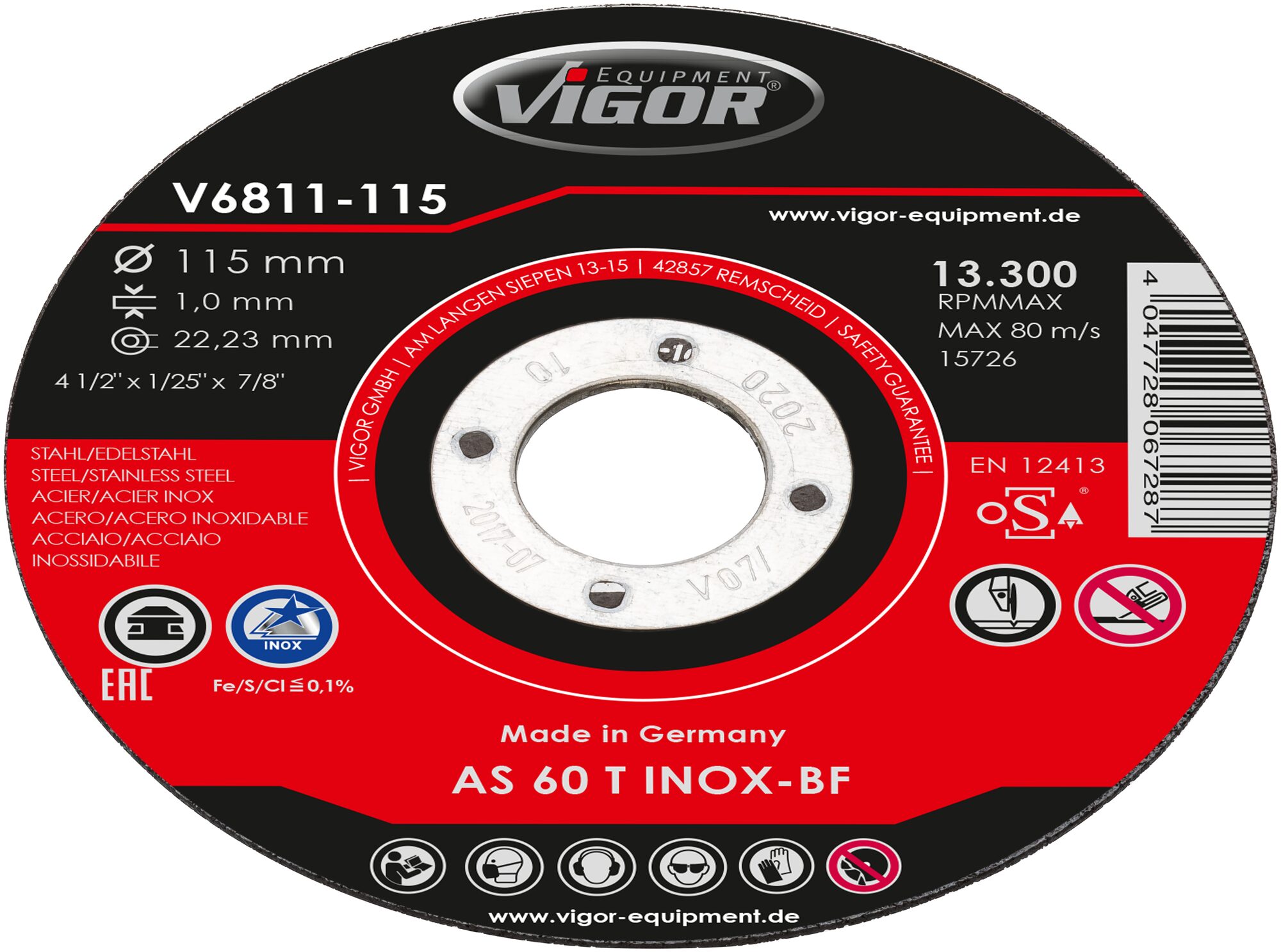 VIGOR Trennscheiben Satz ∙ 115 mm ∙ V6811-115 ∙ Anzahl Werkzeuge: 10
