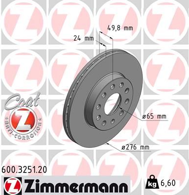 ZIMMERMANN Bremsscheibe (600.3251.20)