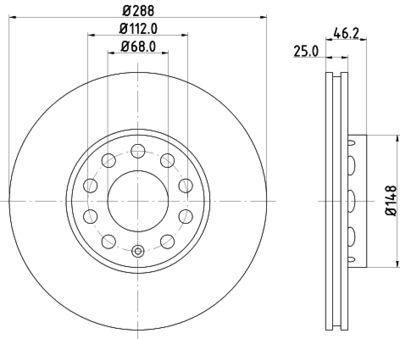 HELLA Bremsscheibe (8DD 355 127-081) 4082300658873 8DD 355 127-081