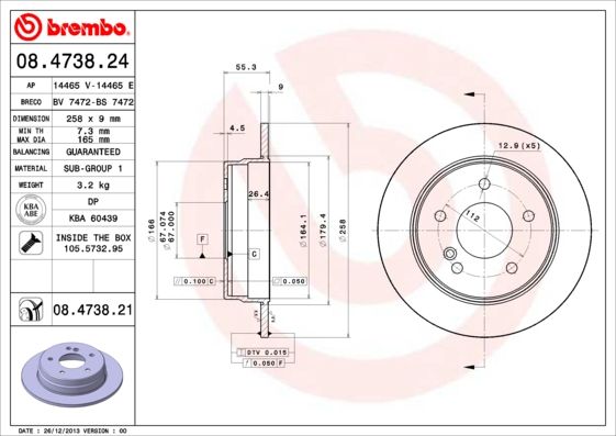 BREMBO Bremsscheibe (08.4738.21)