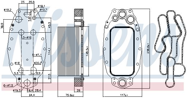 NISSENS Ölkühler, Motoröl (91118) Thumbnail
