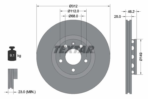 TEXTAR Bremsscheibe (92106105)
